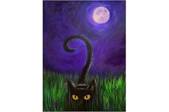 Online Acrylic Painting: Cat In the Grass